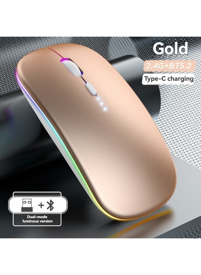 شو وو ماوس لاسلكي LED قابل لإعادة الشحن، ماوس صامت رفيع 2.4 جيجا هرتز، ماوس مكتبي بصري محمول مع مستقبل USB وType-c للكمبيوتر المحمول والكمبيوتر الشخصي والكمبيوتر المحمول والكمبيوتر المكتبي - Image 1